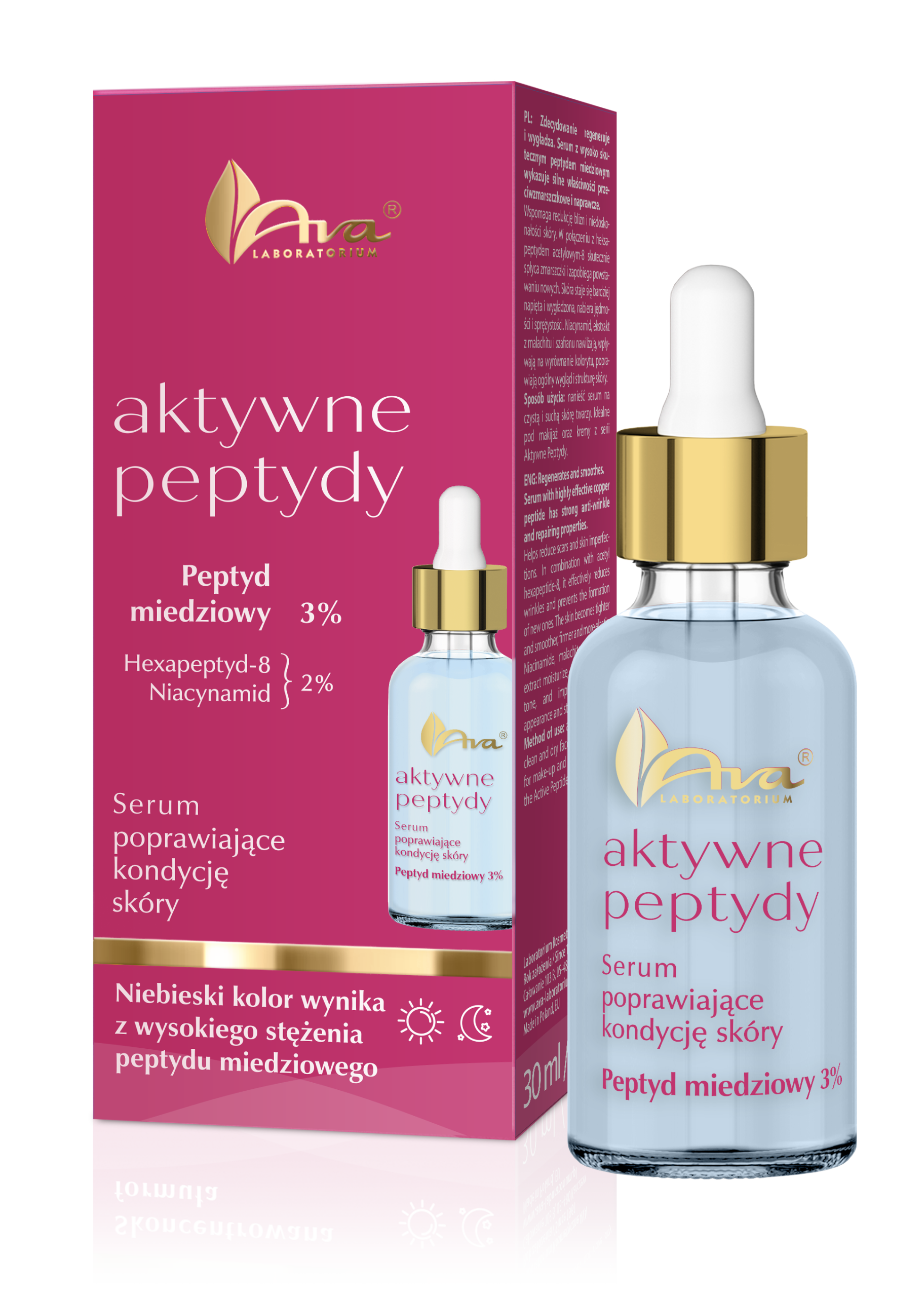 Aktywne Peptydy Serum poprawiające kondycję skóry z peptydem miedziowym 3% 30 ml - obrazek 3