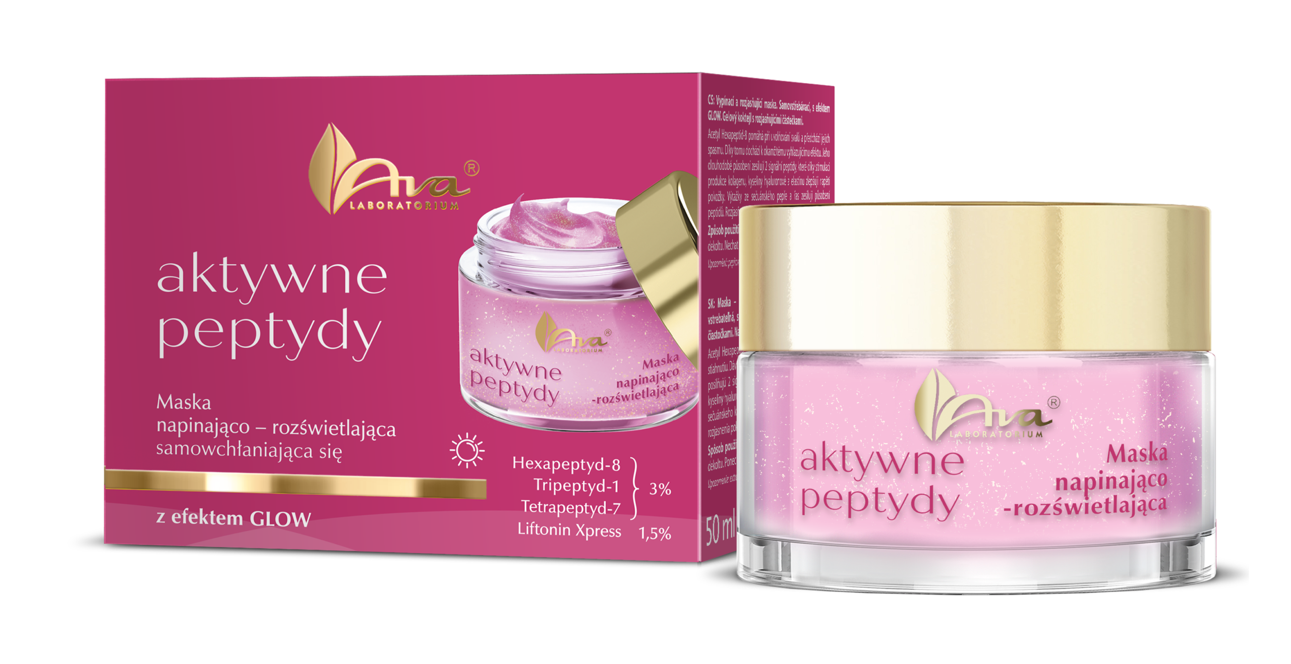 Aktywne Peptydy Maska - serum napinająco – rozświetlająca 50 ml - obrazek 4