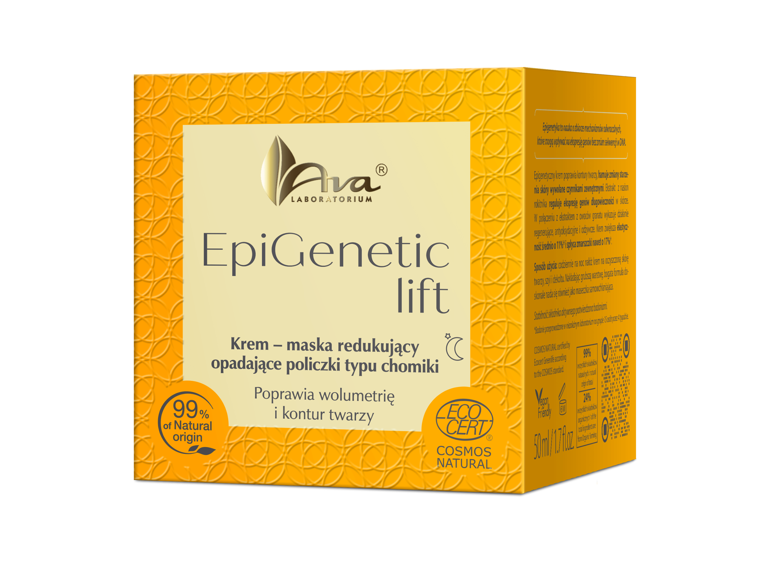 EpiGenetic Lift - Krem – maska redukujący opadające policzki, typu chomiki, na noc 50 ml - obrazek 3