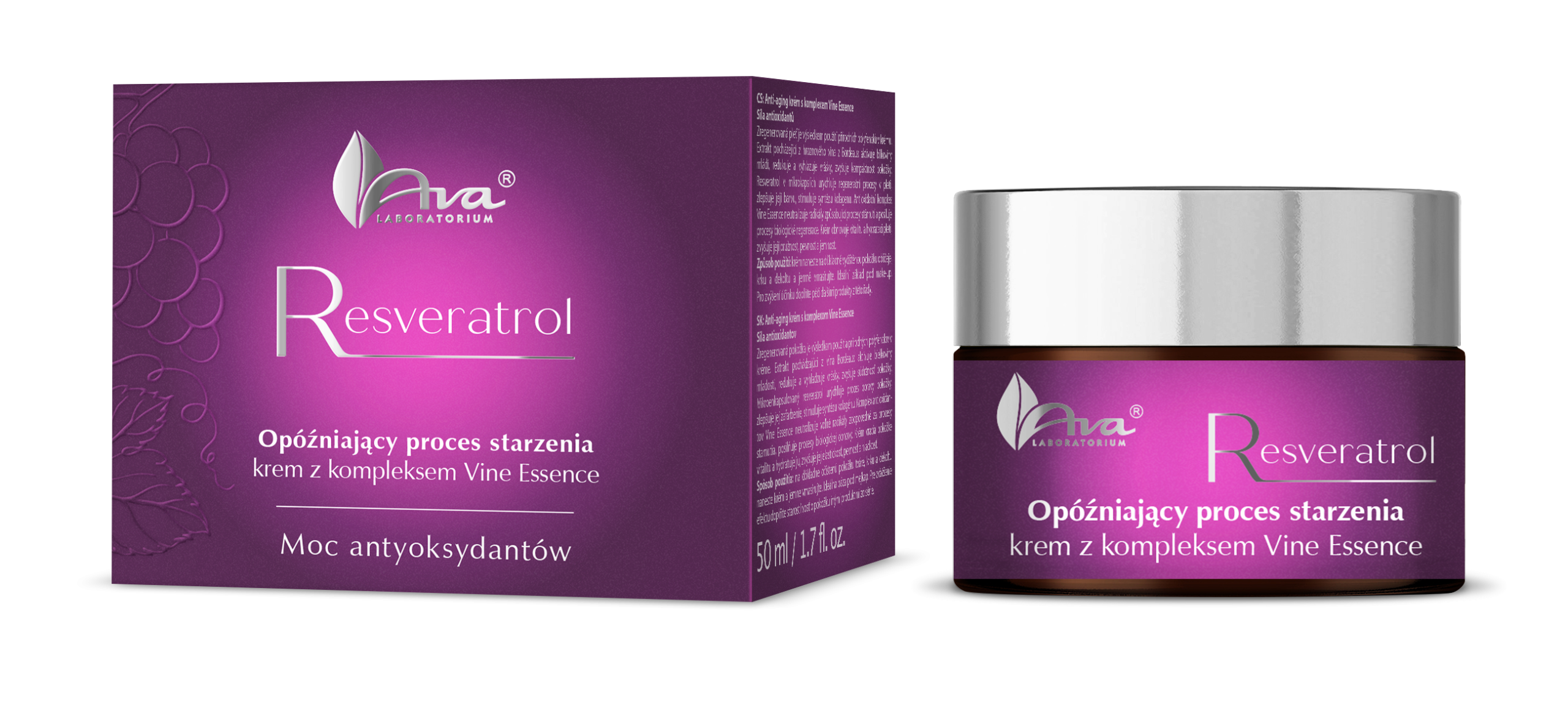 Resveratrol - Opóźniający starzenie krem z kompleksem Vine Essence 50 ml - obrazek 3