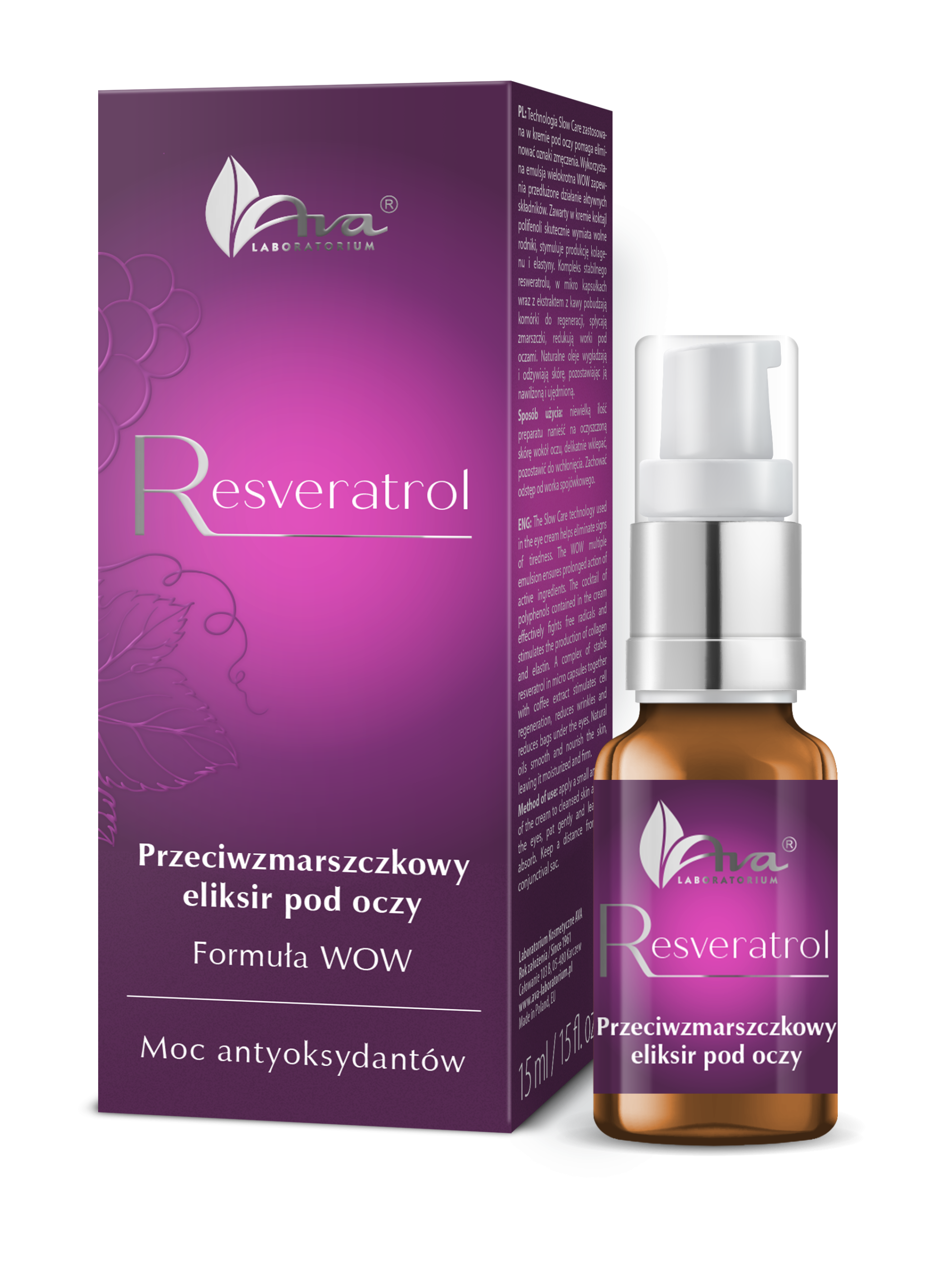 Resveratrol - Przeciwzmarszczkowy eliksir pod oczy Formuła WOW 15 ml - obrazek 2