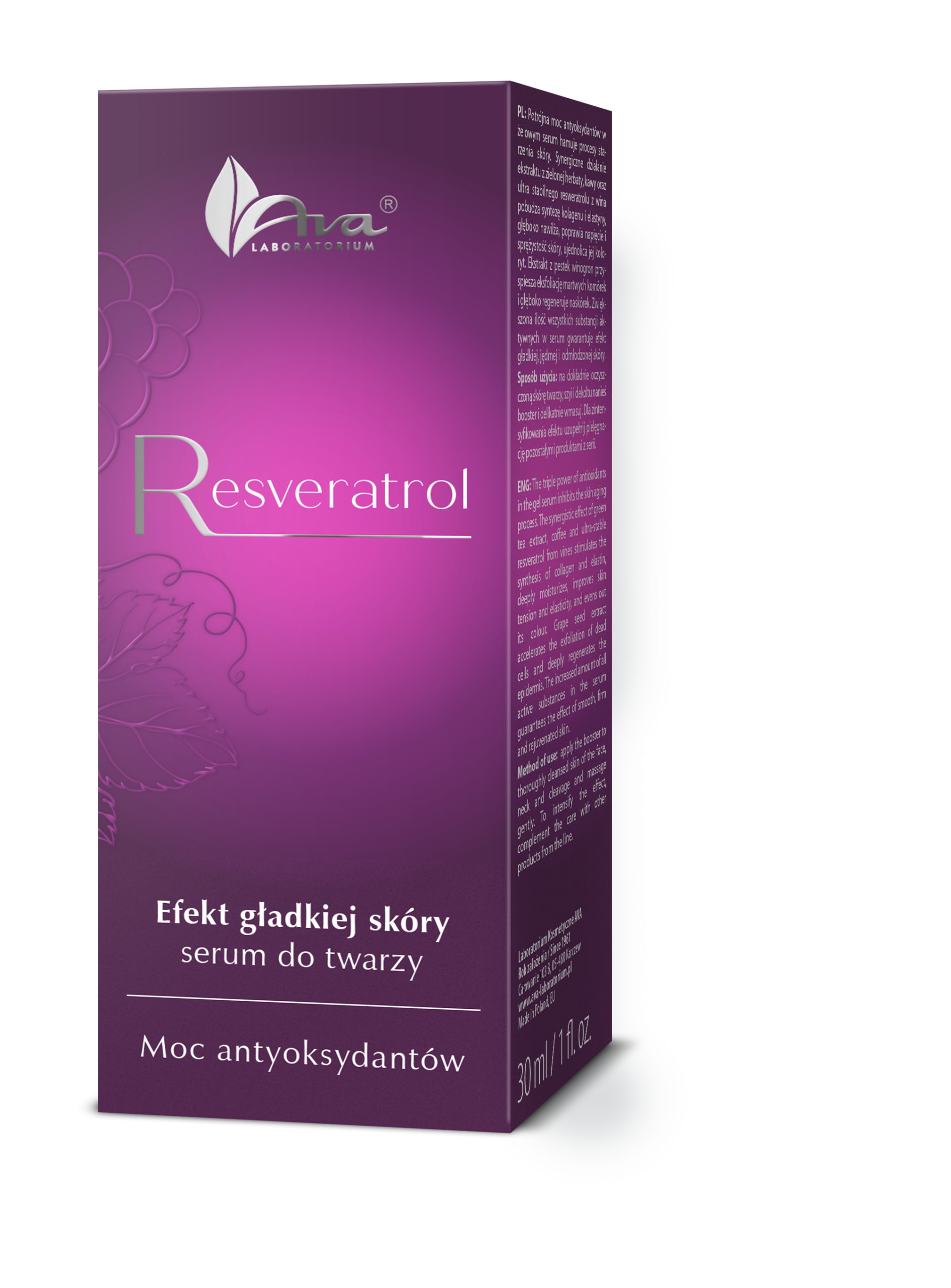 Resveratrol - Efekt gładkiej skóry serum do twarzy 30 ml - obrazek 3