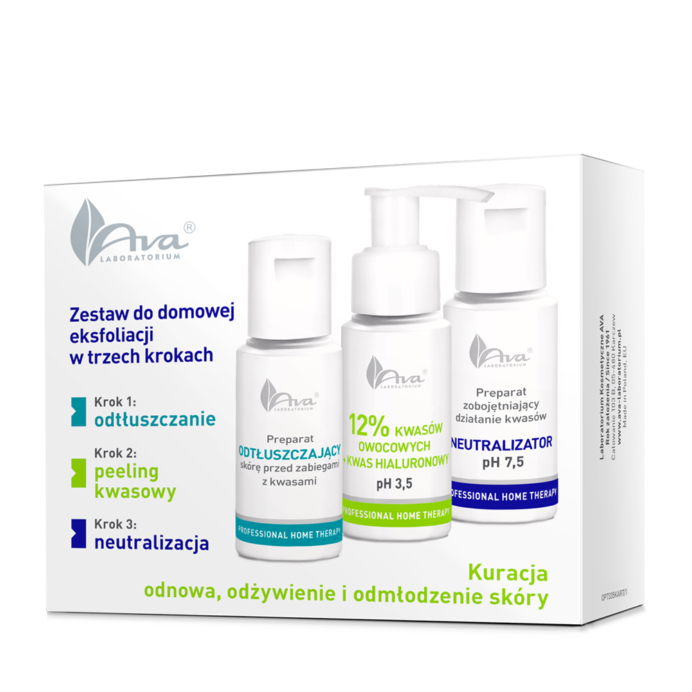 Professional Home Therapy Zestaw do domowej eksfoliacji w trzech krokach z kwasami owocowymi 3x50 ml